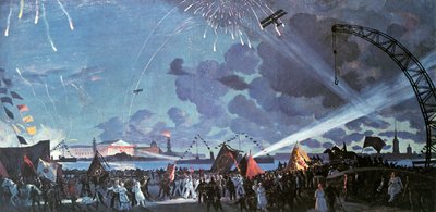 Célébration nocturne sur la Neva - Boris Mikhailovich Kustodiev