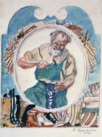 Le Cordonnier, 1918 - Boris Mikhailovich Kustodiev