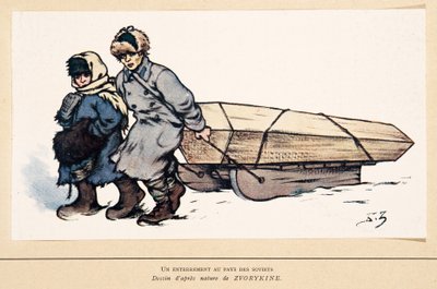 Un enterrement en Russie, de Histoire des Soviets, pub. 1922 - Boris Vasilievich Zvorykin