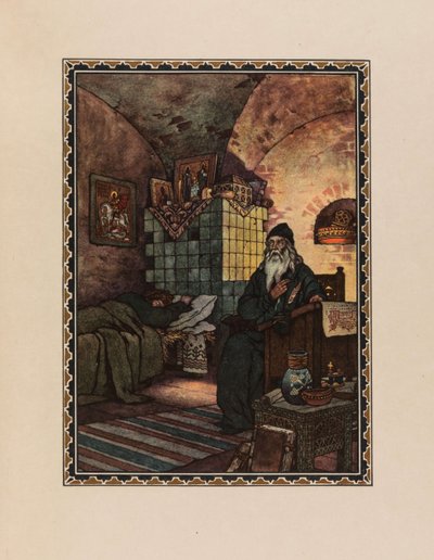 Pimen. Illustration du drame Boris Godounov par A. Pouchkine - Boris Vasilievich Zvorykin