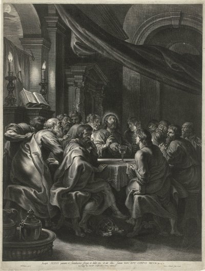 Christ et les apôtres lors de la Dernière Cène - Boëtius Adamsz. Bolswert