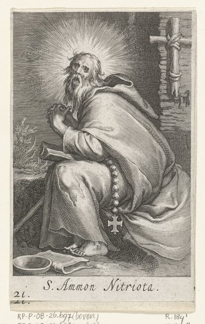 Saint Ammonius le Grand en ermite - Boëtius Adamsz. Bolswert