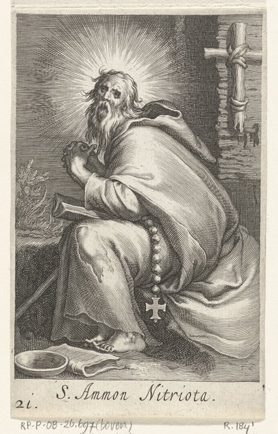 Saint Ammonius le Grand en ermite - Boëtius Adamsz. Bolswert