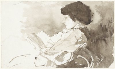 Femme lisant, de profil - Bramine Hubrecht