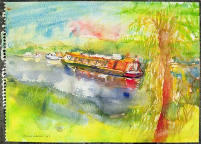 Bateau étroit sur la rivière Lea - Brenda Brin Booker