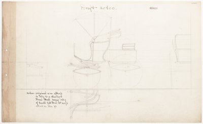 Dessin de travail pour Demi-Mail Phaeton, no. 20400 - Brewster and Co.