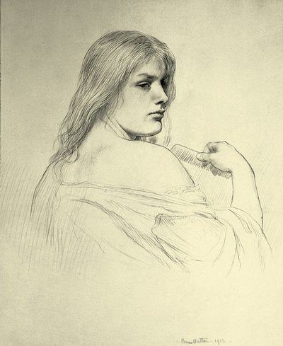 Jeune femme se peignant les cheveux - Une étude de Beatrice Stewart - Brian Hatton