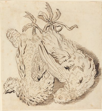 Deux poulets morts - British 18th Century