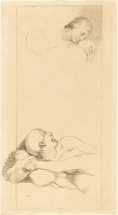 Homme effrayé regardant en haut ; Femme et enfants - British 18th Century after John Flaxman