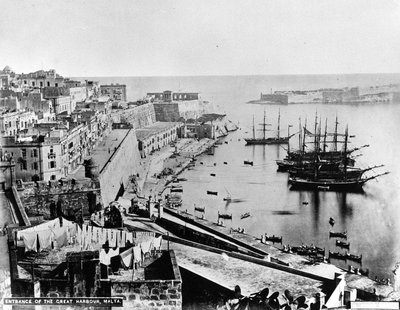 Entrée du Grand Port, Malte, vers 1880 - British Photographer