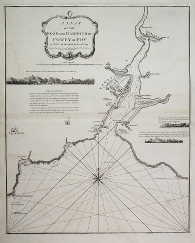 Plan de la route et du port de Fowey ou Foy par le lieutenant James Cook de la Royal Navy - British School