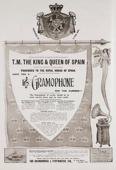 Publicité pour The Gramophone Comany - British School
