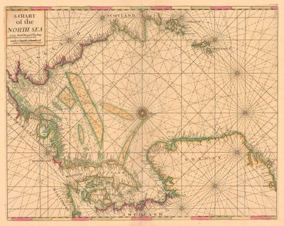 Carte de la mer du Nord : de la Norvège aux détroits de Douvres, c.1700 - British School