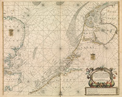 Carte de la mer du Nord et de la côte néerlandaise - British School