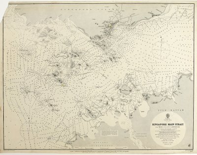 Mer de Chine, détroit principal de Singapour de Tree I (pulo Angup) à Battam Bay relevé par le commandant d