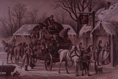Noël sur la route, carrosse chargé de gibier festif - British School