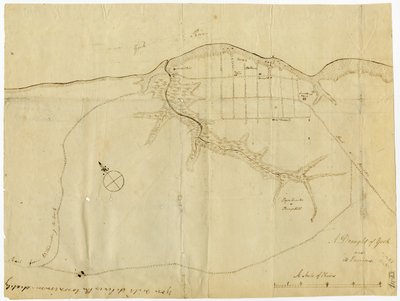 Carte de Yorktown, Virginie, octobre 1781 - British School