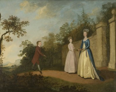 Mary et Emmette Pettener et Maître Partridge, vers 1770 - British School