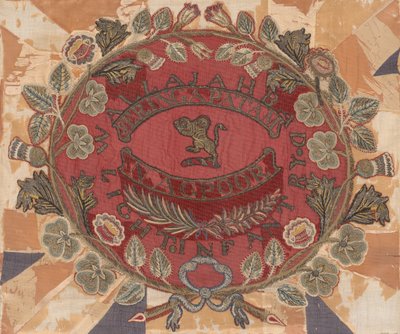 Deuxième ou couleur régimentaire centre, 23e ou Wallajabad Light Infantry, Madras - British School