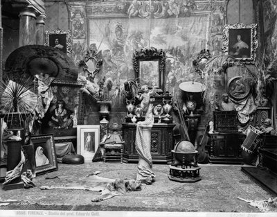 Atelier du peintre florentin Edoardo Gelli (photo n/b) - Brogi Brogi