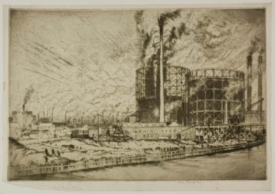 Chicago - Gas Tank Town, 29e rue et River - Bror Julius Olsson Nordfeldt