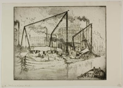 Le canal Illinois  Michigan - Bror Julius Olsson Nordfeldt