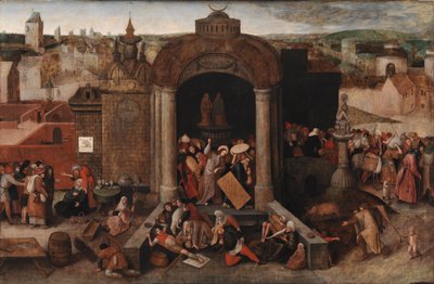 Christ chassant les marchands du Temple, après 1569 - Bruegel
