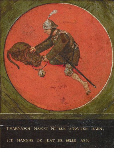 Donne-moi une armure et je deviens assez audacieux pour sonner le chat, 1558 - Bruegel