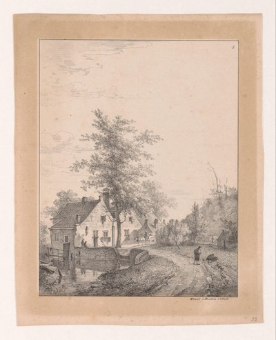 Chemin de campagne avec maisons - Bruno van Straaten (I)