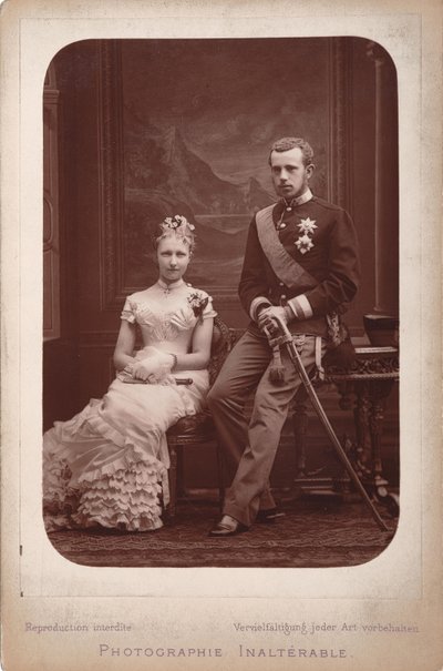 Prince héritier Rodolphe avec la princesse Stéphanie de Belgique à l