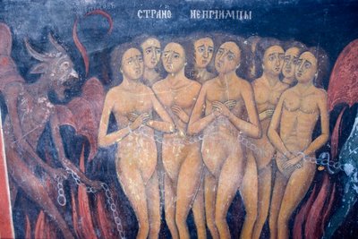 Bulgarie, Monastère de Rila, fresque à l