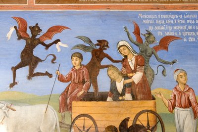 Bulgarie, Monastère de Rila, fresque à l