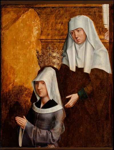 Guillemette de Vergy et son saint patron, peut-être Élisabeth de Hongrie - Burgundian
