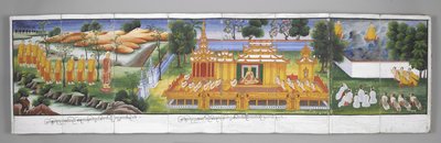 Or. 13534, f.30 Scène de palais, Scènes de la vie de Bouddha - Burmese School