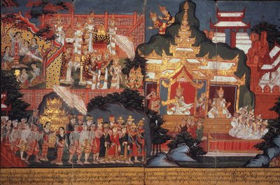 La naissance du futur Bouddha, vers 1800-20 - Burmese School