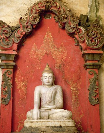 Bouddha assis en méditation (albâtre) - Burmese School