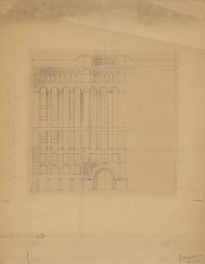 Mills Building, San Francisco, Californie, croquis de conception - Burnham and Root