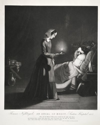 Florence Nightingale, un ange de la miséricorde, Hôpital de Scutari, gravé par Tomkins, 1855 - Butterworth