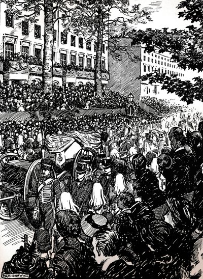 Le dernier voyage du roi Édouard VII à travers Londres : le cortège funèbre à Piccadilly, 1910 - Byam Shaw