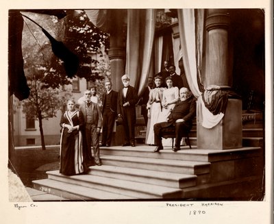 Le président Benjamin Harrison et groupe, 1890 - Byron Company