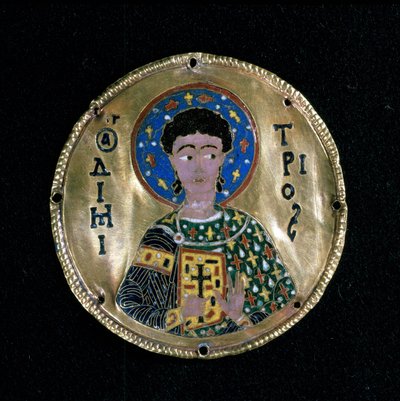 Buste de Saint Démétrius, émail, Byzance - Byzantine