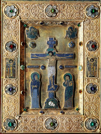 Art byzantin : Évangéliaire en or et émail décoré de feuilles d