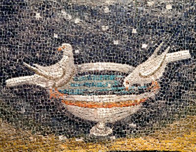 Art byzantin : « Colombes buvant à la fontaine » Détail d