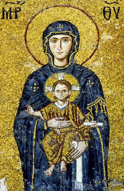 Mosaïque de Comnène représentant la Vierge à l