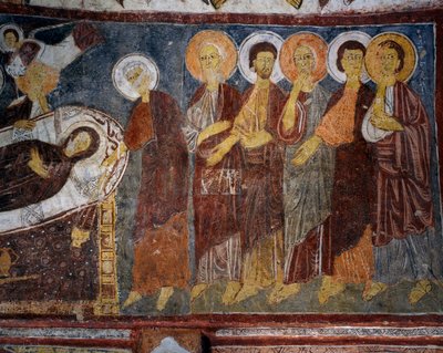 Dormition de la Vierge parmi les Apôtres, (détail) - Byzantine