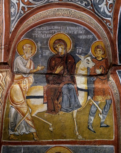 Fuite en Égypte, fresque byzantine (XIIe siècle), Karanlik Kilise (Église Sombre) (XIIe-XIIIe siècle), Göreme (Liste du patrimoine mondial de l