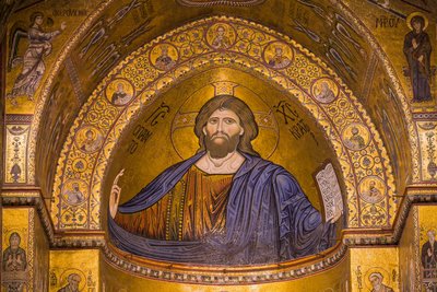 Image de Jésus, Cathédrale Santa Maria Nuova, Monreale, Sicile, Italie, Europe - Byzantine
