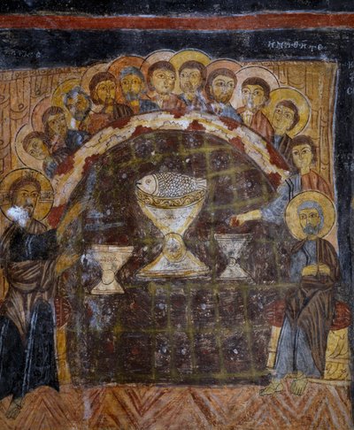 La Cène, fresque byzantine (13ème siècle), Gulsehir Karsi Kilise (Église Saint-Jean), Göreme (Liste du patrimoine mondial de l