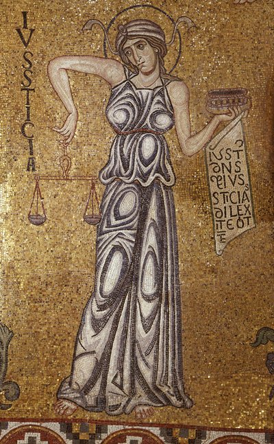 Justice (détail) des mosaïques intérieures de la basilique Saint-Marc, 12e siècle - Byzantine Byzantine
