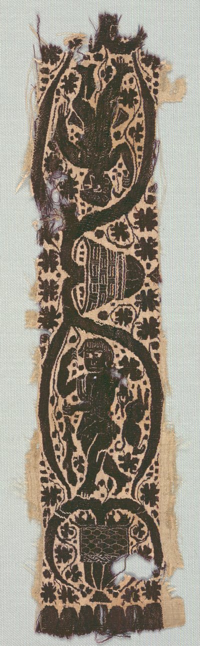 Fragment de tunique en soie rare avec bande de manche ornée, 400-500 - Byzantine Period Egyptian